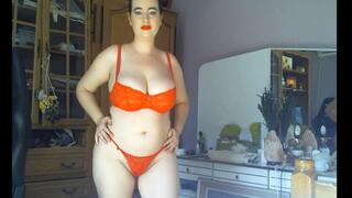 Stripping off sexy underwear to full nude, and shaving off all of my pussy hair to totally bald.