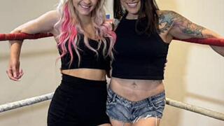 Barefoot Babes Wrestle In Short Shorts!