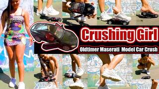 Maserati Total Crush with Fila Sneaker barefoot in my sweaty Fila Sneaker, destroyed, kicked, trampled, crushed, smashed, crushed, Crushing Trample Crush Video cars