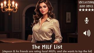 The MILF List [Stepson Ranking Older Women] [MILF] [Stepmom Wants On The List] [Most Likely To Make You Cum]