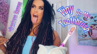 GIANTESS RAVEN FINDS TINY ON HER TOOTHBRUSH - VORE