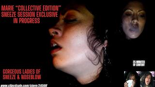 GORGEOUS LADIES OF SNEEZE "BEHIND THE SCENES EXCLUSIVE" WITH MARIE" SESSION OF SNEEZES AND NOSEBLOWS wmv