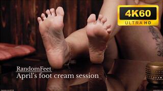 April's foot cream session