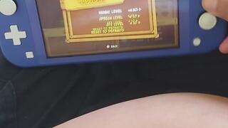 Laying in the hammock with my switch nintendo and