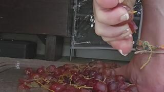 Crushing grapes with my sexy barefeet