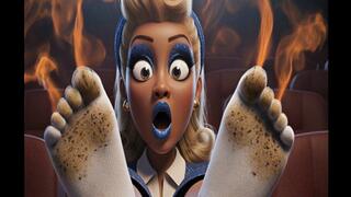 SMELLY WHITE SOCKS GIRL AT THEATER