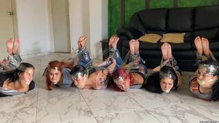 Six Girls Tied Up, Gagged and Hogtied by Mary the Catgirl! (4K Ultra HD)