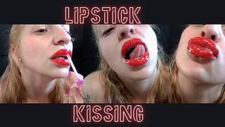 Lipstick + kissing