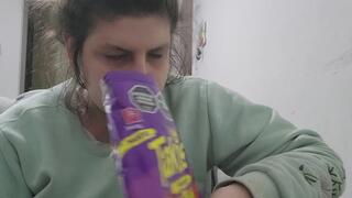 EXTREME Chewing and Tongue Reaction to Super Spicy Chili Takis Chips – Hot Girl Coughing, Tongue on Fire, Burning Mouth Fetish Content