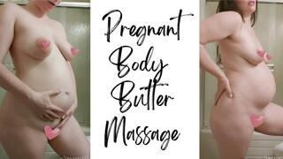 Pregnant Body Butter Massage - A pregnant belly scene featuring Belly Fetish, Body Massage, Spreading & Hairy Bush ft MILF Sassypant,