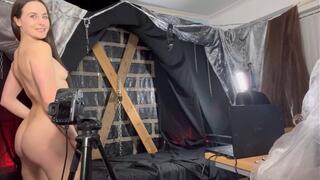 Come see the (naked) BTS process of a remote erotic shoot