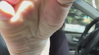 Vans and sock removal in the car