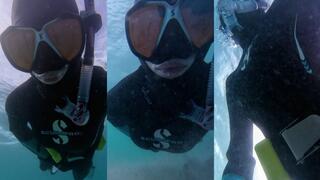 Masturbating underwater while freediving