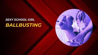 Sexy school girl ballbusting