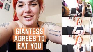 Giantess agrees to eat you.