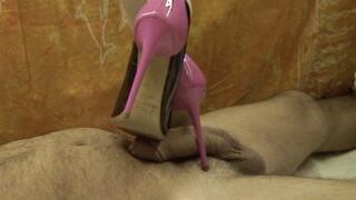 Shoejob, throat trample, cbt, cum inside heels