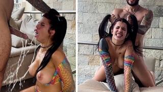 Face Fucked, Milk Puke and Hard Sex!