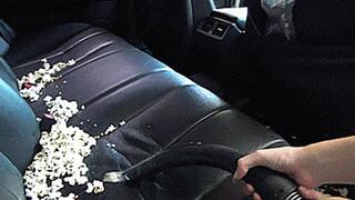 cleaning the car in the garage m