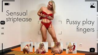 Sensual striptease & Pussy play fingers
