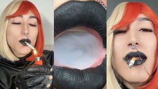 Dirty Talking Sissy Whore Close up Smoking and Lips Fetish