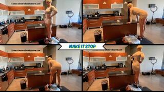 Make It Stop - Goddess Rapture Has Her Slave Begging Her To Make Her Trampling Stop - She Tramples Him In High Heels with All Her Weight, Trying To Puncture The Saran Wrap He's In - UltraHD (WMV)