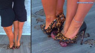 203 Part 2. Goddess Amber & Miss Lucy - Destroying Your Cock & Balls Under Our Muddy Wild Stilettos - Split Cam - Trample Trampling CBT Ballbusting Crushing Crush Shoe Feet Foot Heel Play Domination