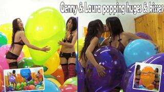 Beautiful Girls popping hugues and kisses