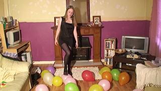 Hannah Playing & Popping Balloons