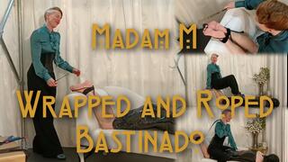 Wrapped and Roped Bastinado, full wrap extreme bondage falaka punishment (4K version)