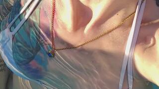 Public Pool Underwater Vibrator Masterbation orgasm