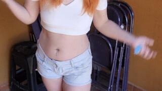 2 cork cigarettes before cleaning my house - Crushing it with my flip-flops