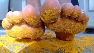 Crunchy food crush barefoot ASMR