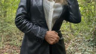 leather mistresss bj and fuck in woods