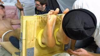 barefoot ticklish guy Vasil in foot party