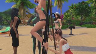 Chatouille public sur la plage ! (Only Girls)