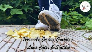 Worn Air Jordan Sneakers Crushing Lay's Chips & Skittles (ASMR)