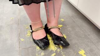 Destroying my Mary Janes before crushing potatoes with them! (Full HD) Mirabelle's Ballet Flats