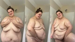 jiggly SSBBW shower scrubbing