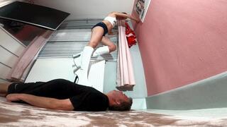 Nike Pro Shorts & Platform Chunky Boots Trampling & Jumping FLOOR CAM (4K)