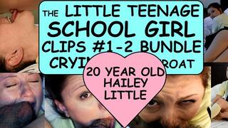Tiny Petite Hailey Little Teenage School Girl crying deepthroat Parts 1-2 BUNDLE + outtakes Behind the scenes