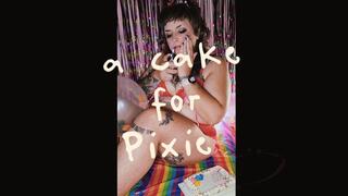 A Cake For Pixie, Birthday cake sitting
