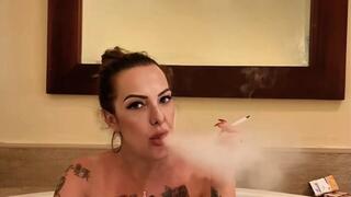 BBW stepmon COMPLETELY naked smoking for stepson in the whirlpool - Newport Menthol*