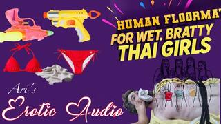 The Songkran Slave, Part 2: White Boy Becomes Human Floor Mat For The Bratty Thai Women, Cleaning Their Wet & Dirty Feet