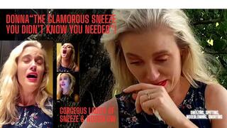 DONNA "THE GLAMOROUS SNEEZE YOU DIDN'T KNOW YOU NEEDED"....SNEEZE, SPITTING, SNEEZING, NOSEBLOWING AND MORE! WMV FOOTAGE