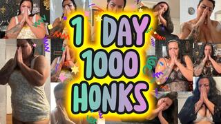 Honkathon : You Pretty Snotty Goddess Malory’s 1000 Honks in One Day Challenge (She Did 1001!)