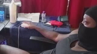 Forgot the camera was on. Long stroking session while I watch porn at my desk. #1