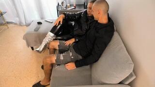 Lots of cum on latex