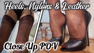 High Heels, Nylons and Leather - Close-Up POV [HD 480p]