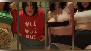 Shopping Trying On All Kinds Of Clothes from Bras To Tops