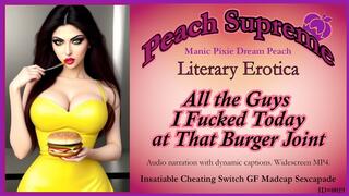 All the Guys I Fucked Today at that Burger Spot [POV Erotic Audio] [Screwball Sex Comedy] ***Visualized Audio Caption Video***
